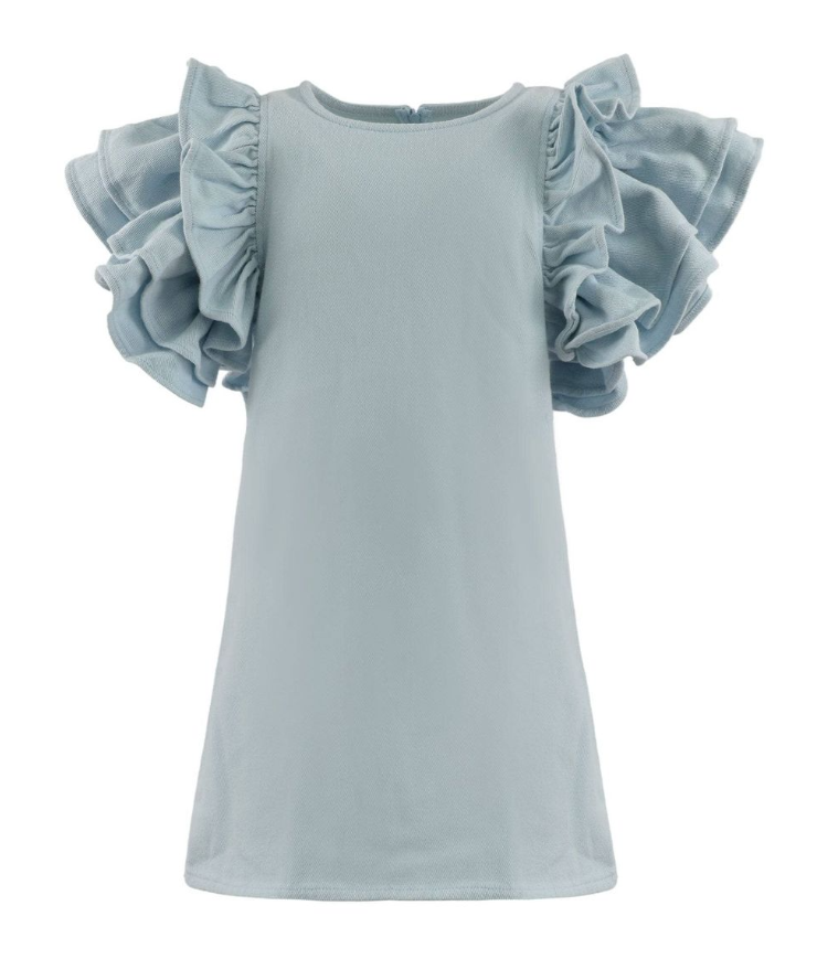 Blue Princess Ruffle Denim Dress - Lola & The Boys