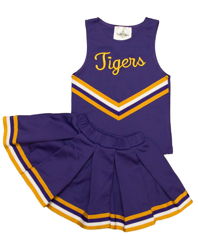 Purple & Gold Tigers Cheer Uniform Set - Belle Cher