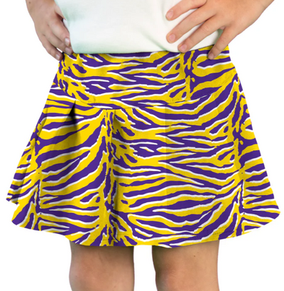 Purple & Gold Tiger Stripe Skort - Azarhia
