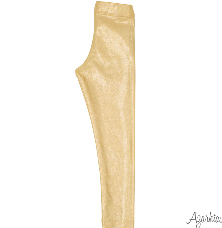 Gold Shimmer Leggings - Azarhia