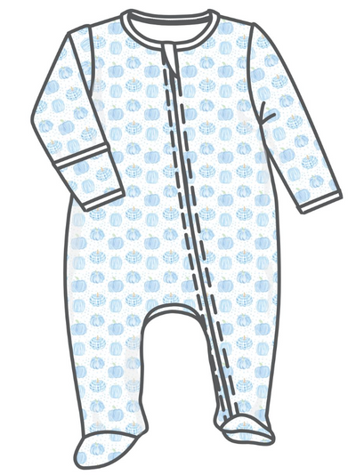 Precious Blue Pumpkins Pajama Collection - Magnolia Baby