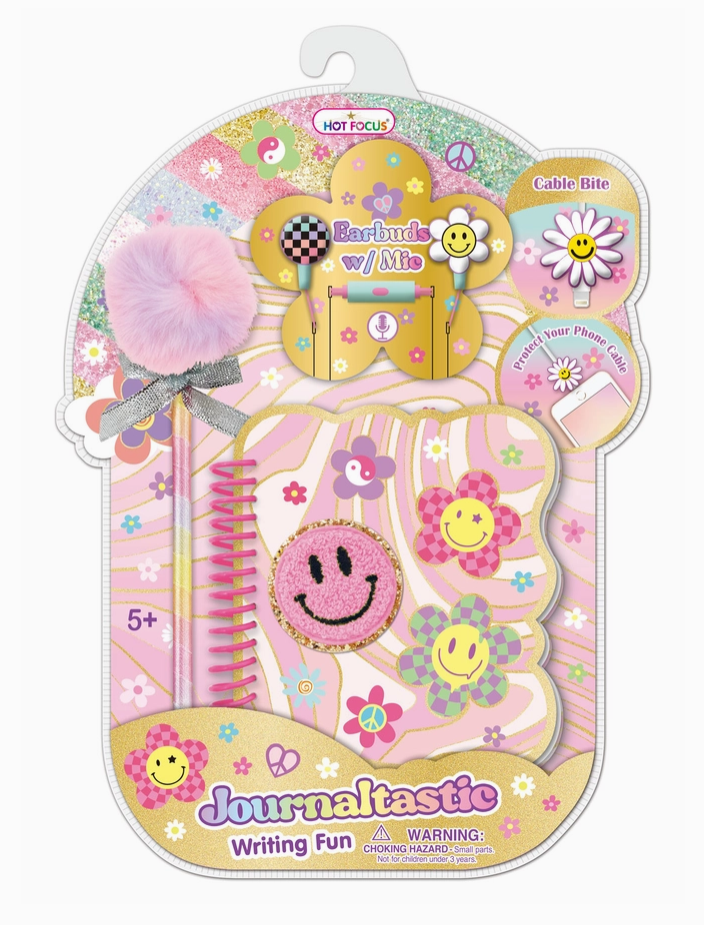 Groovy Flower Writing Journal Set w/ Earbuds