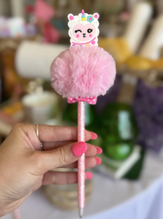 Unicorn Llama Pom Pom Pen