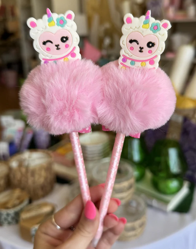 Unicorn Llama Pom Pom Pen