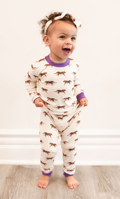 Purple Tiger 2 Piece Bamboo Pajama Set - Southern Slumber