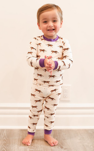 Purple Tiger 2 Piece Bamboo Pajama Set - Southern Slumber