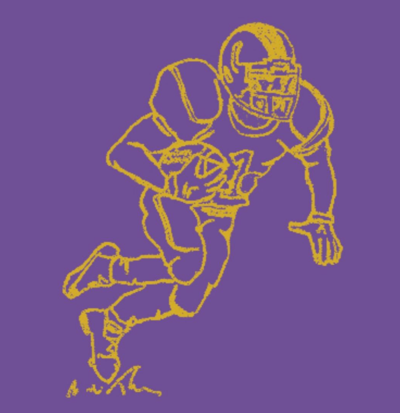 Kids Purple & Gold Football Player Tee - Mustard & Ketchup Kids