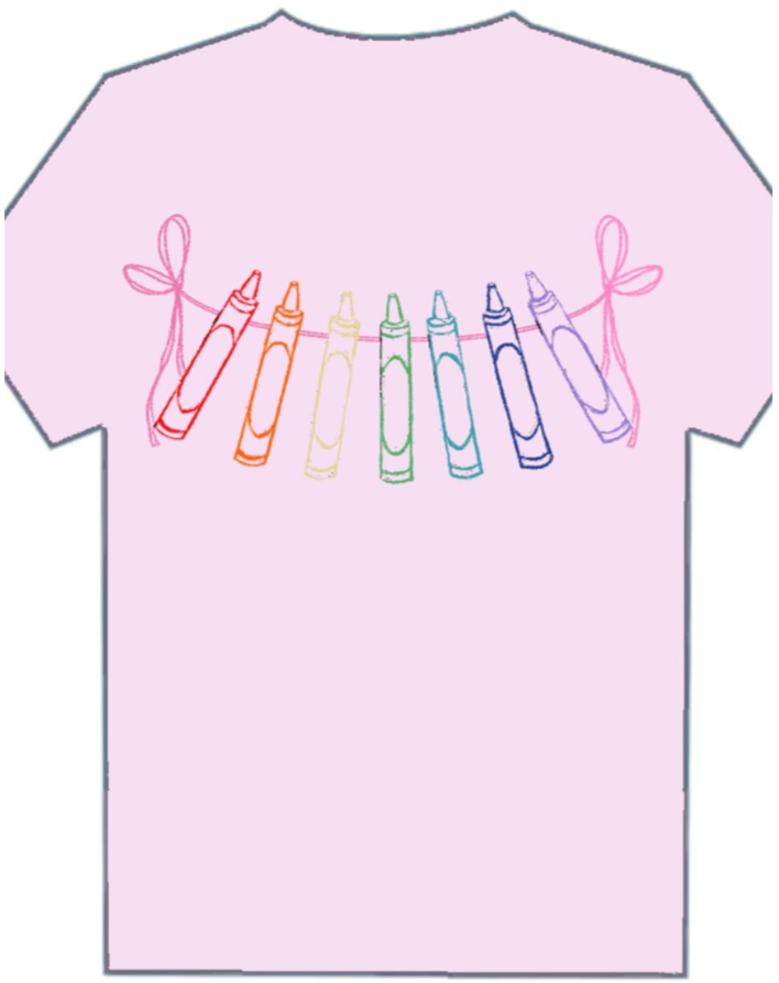 Crayons & Bows Tee - Mustard & Ketchup Kids