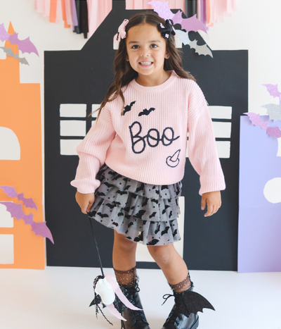 Pink "Boo" Knit Sweater - Sweet Wink
