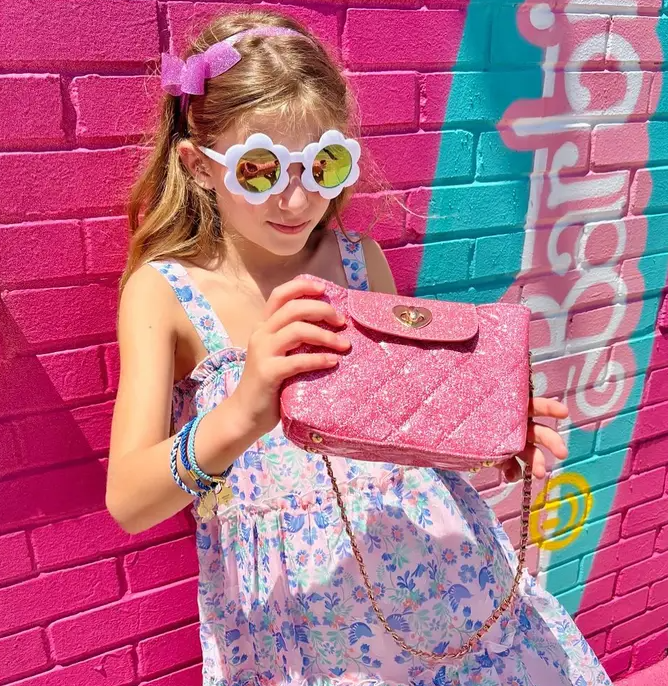 Pink Glitter Paige Purse - Carrying Kind