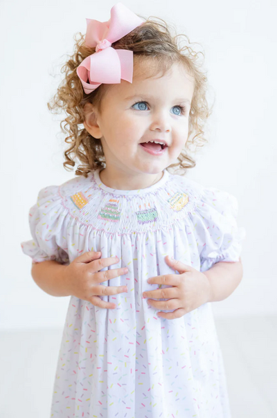Smocked Sprinkles Birthday Dress - Ruth and Ralph
