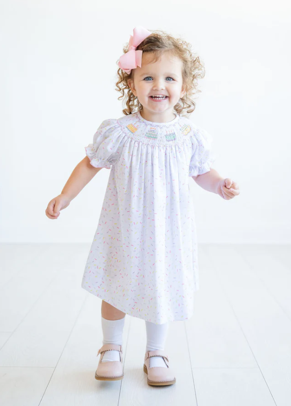 Smocked Sprinkles Birthday Dress - Ruth and Ralph
