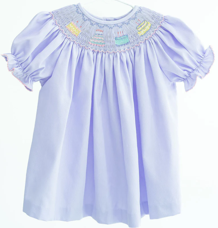 Smocked Lavender Birthday Dress - Ruth & Ralph