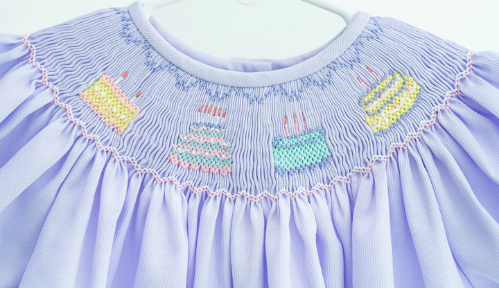 Smocked Lavender Birthday Dress - Ruth & Ralph