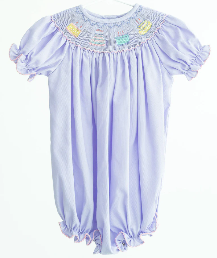 Smocked Lavender Birthday Bubble - Ruth & Ralph