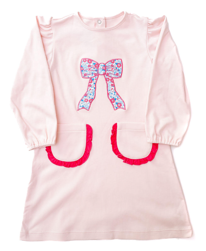 Pink Primrose Bow Dress - Ruth & Ralph
