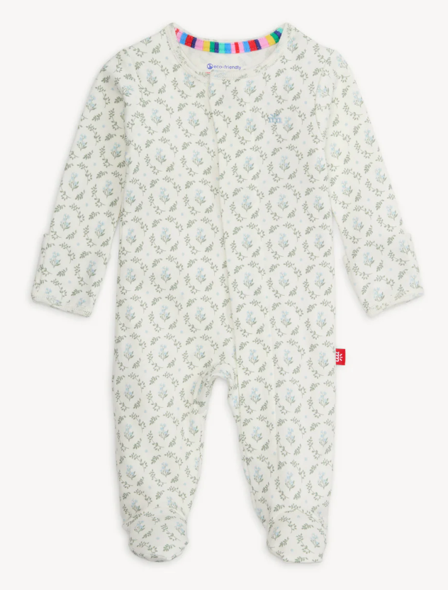 Eloise Floral Organic Footie - Magnetic Me