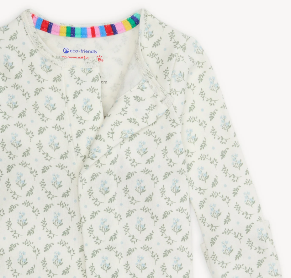 Eloise Floral Organic Footie - Magnetic Me