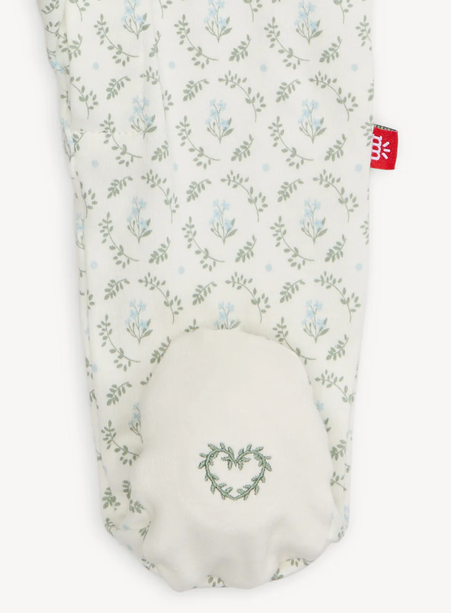 Eloise Floral Organic Footie - Magnetic Me