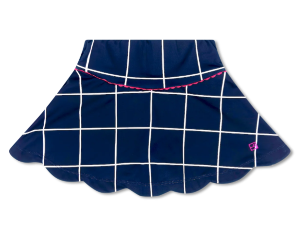Navy Windowpane Skort - Set Athletics