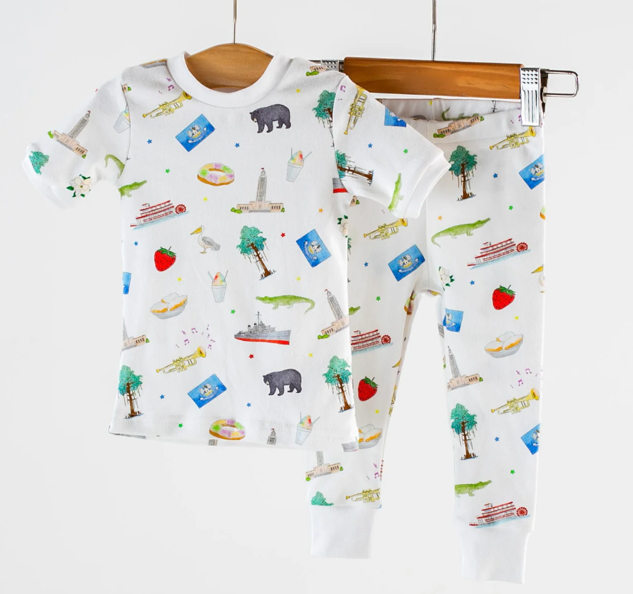 Louisiana Kids Organic Cotton Pajamas - Nola Tawk