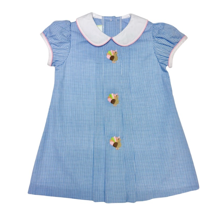 Embroidered Turkey Dress - Zuccini Kids