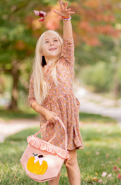 Ruffled Bow Pumpkin Tote - Bits & Bows