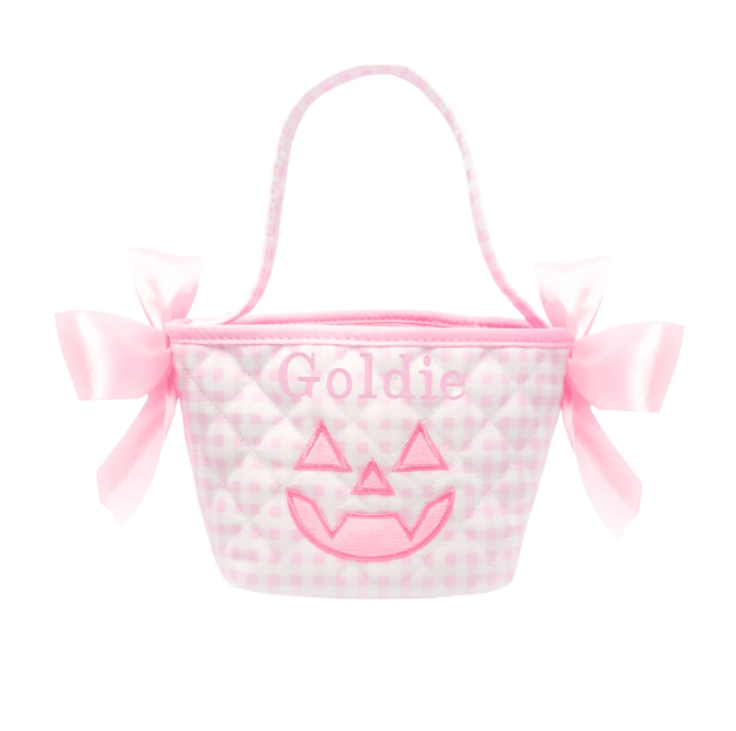 Pink Petite Halloween Pumpkin Tote - Bits & Bows