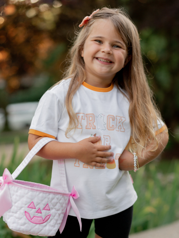 Pink Petite Halloween Pumpkin Tote - Bits & Bows