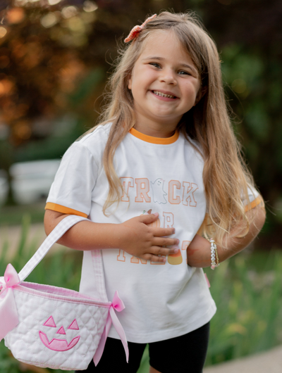 Pink Petite Halloween Pumpkin Tote - Bits & Bows