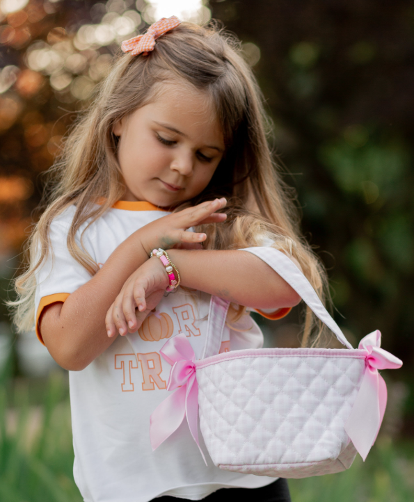 Pink Petite Halloween Pumpkin Tote - Bits & Bows