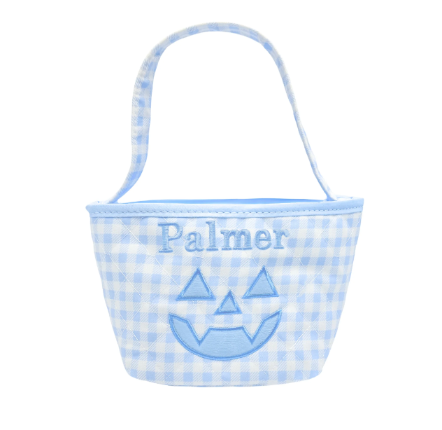 Boys Blue Petite Halloween Pumpkin Tote - Bits & Bows