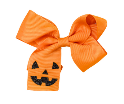 Jack-O-Lantern Hair Bow - Bits & Bows