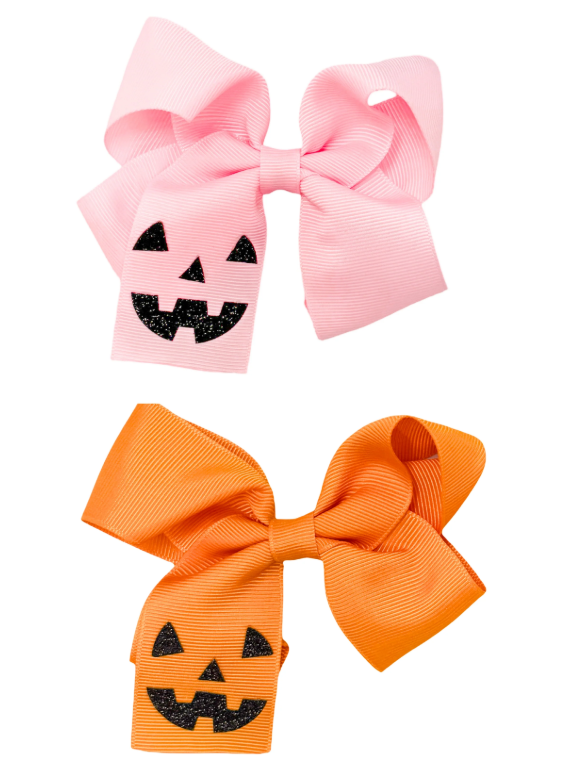 Jack-O-Lantern Hair Bow - Bits & Bows