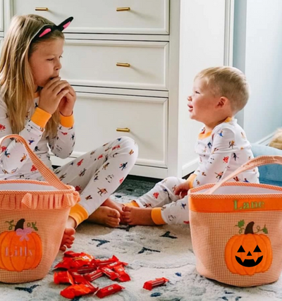 Ruffled Bow Halloween Pumpkin Tote - Bits & Bows