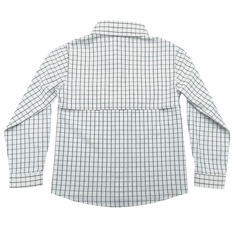 Olive & White Plaid Fishing Shirt - Saltwater Boys