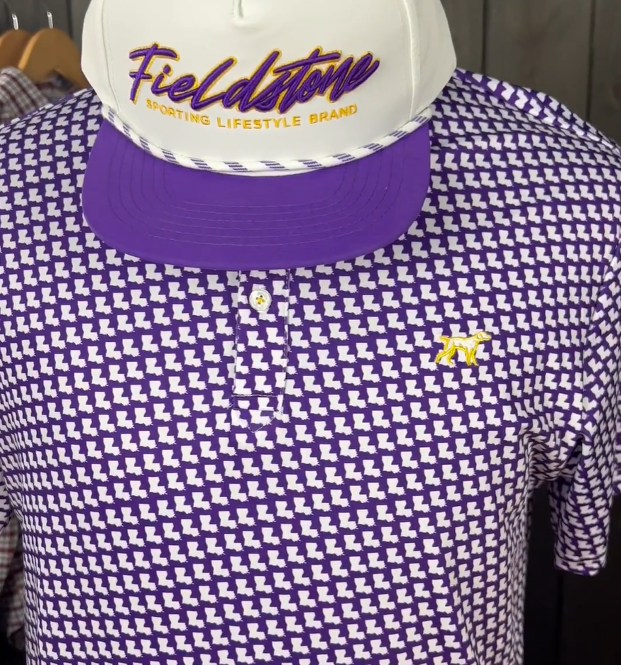 Purple & Gold - State Pride Polo - Fieldstone