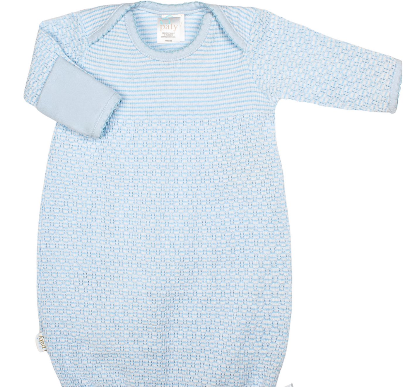 Solid Stripe, Overlap Shoulder Gown, Pima Trim - Paty