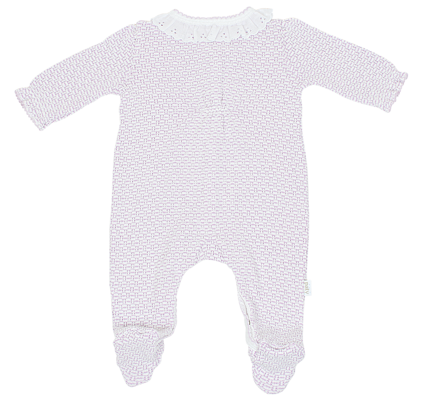 Lavender Paty Knit Footie with Eyelet