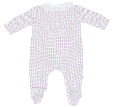Lavender Paty Knit Footie with Eyelet