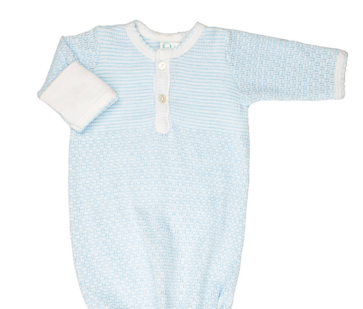 Blue Paty Knit, Placket Gown Preemie