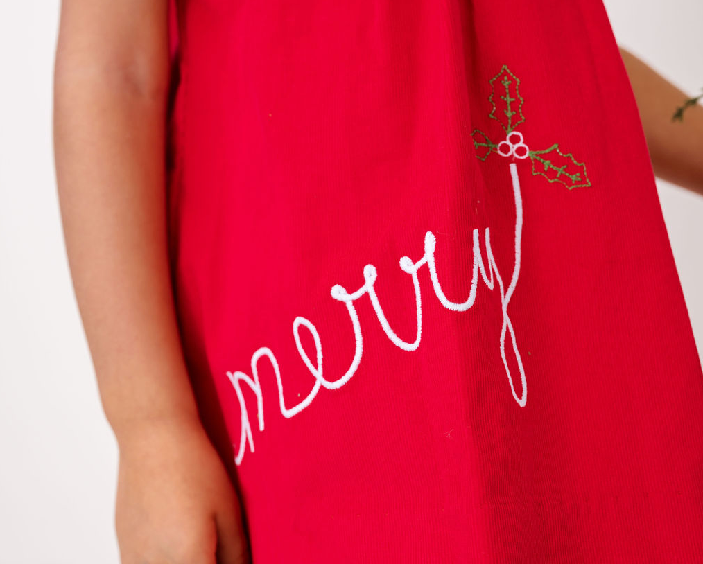 Red Corduroy Merry Dress - Lullaby Set