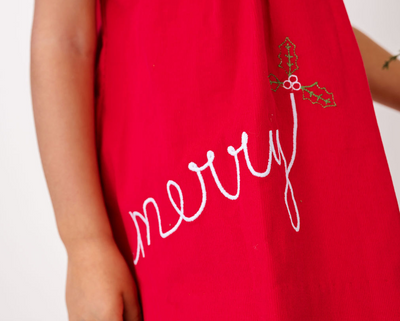 Red Corduroy Merry Dress - Lullaby Set