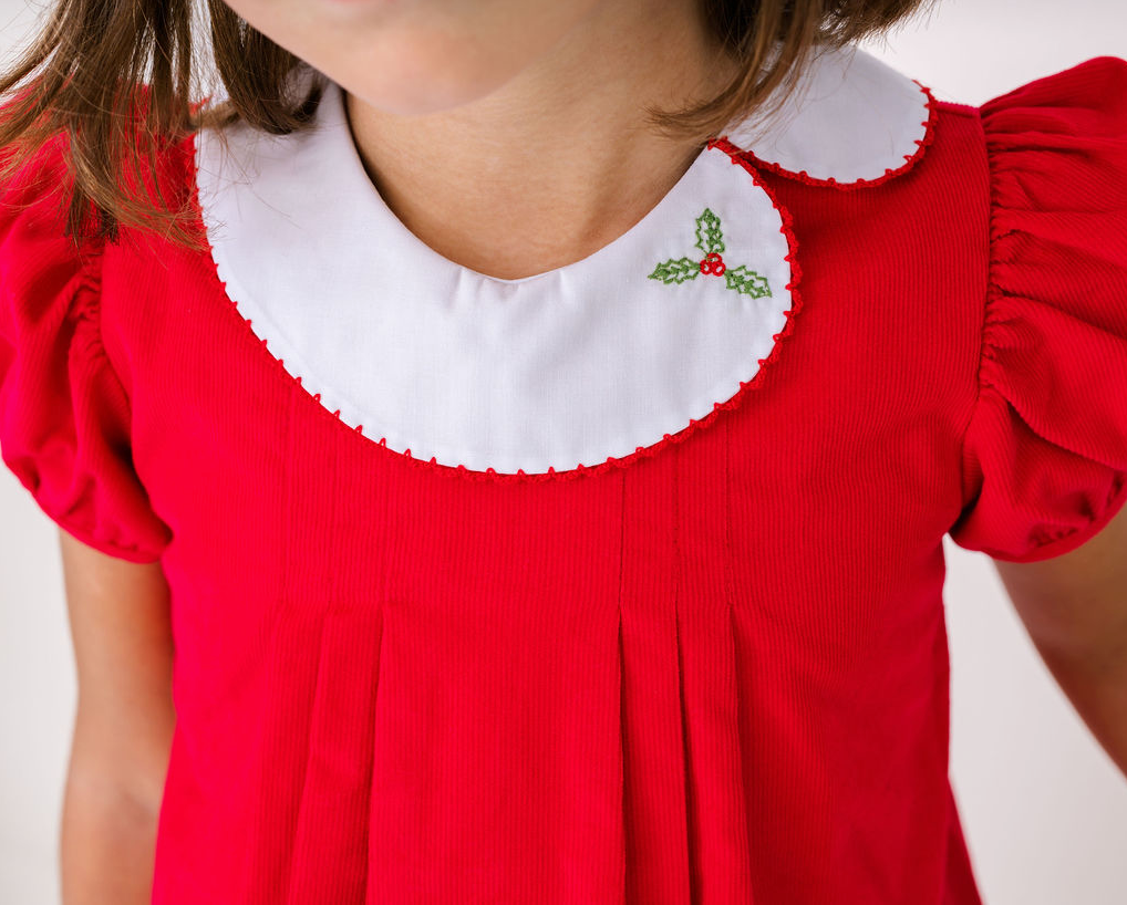 Red Corduroy Merry Dress - Lullaby Set