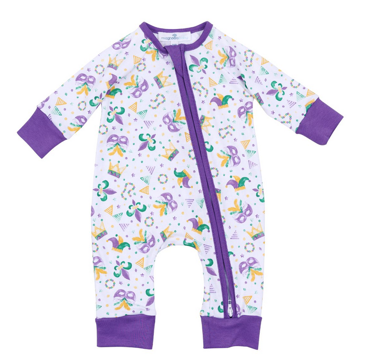 Mardi Gras Zipper Pajamas - Magnolia Baby