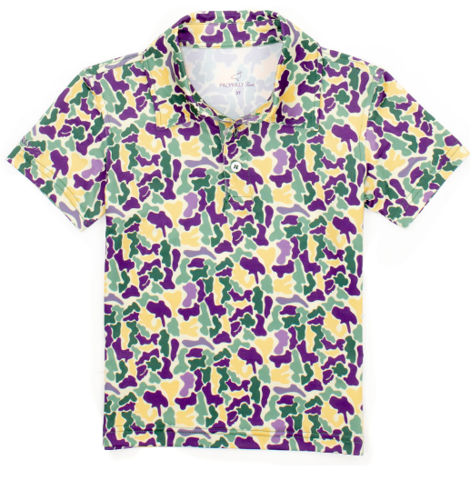 Mardi Gras Camo Polo - Properly Tied *PREORDER