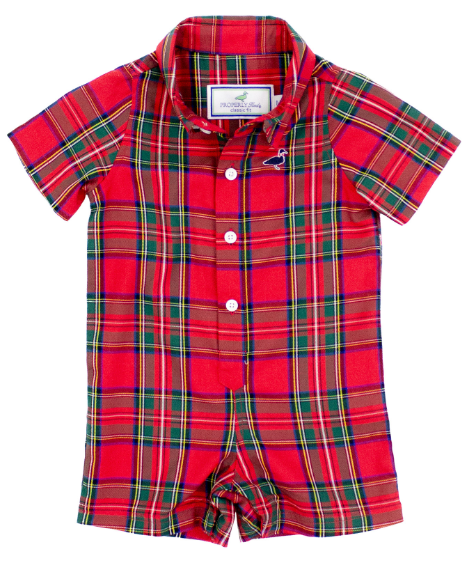 Yuletied Christmas Plaid Shortall - Properly Tied