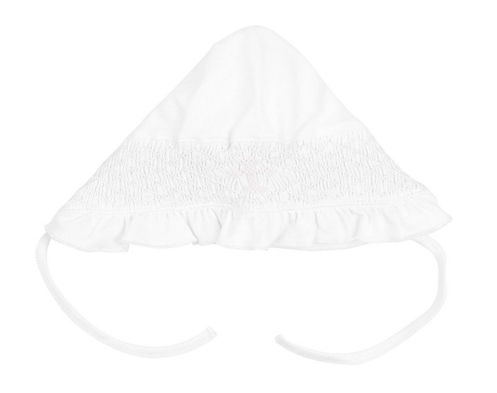 Smocked Cross Pima Bonnet - Magnolia Baby
