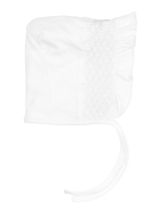 Smocked Cross Pima Bonnet - Magnolia Baby