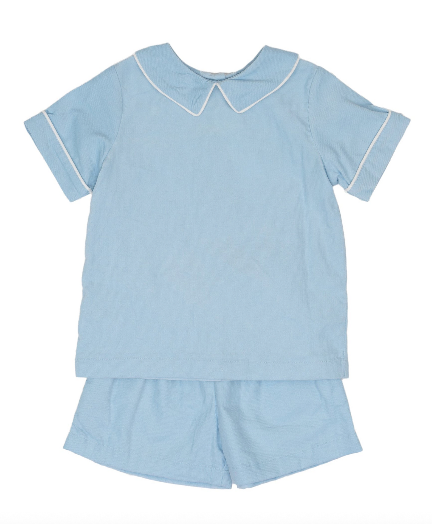 Baby Blue Corduroy Short Set - The Oaks Apparel